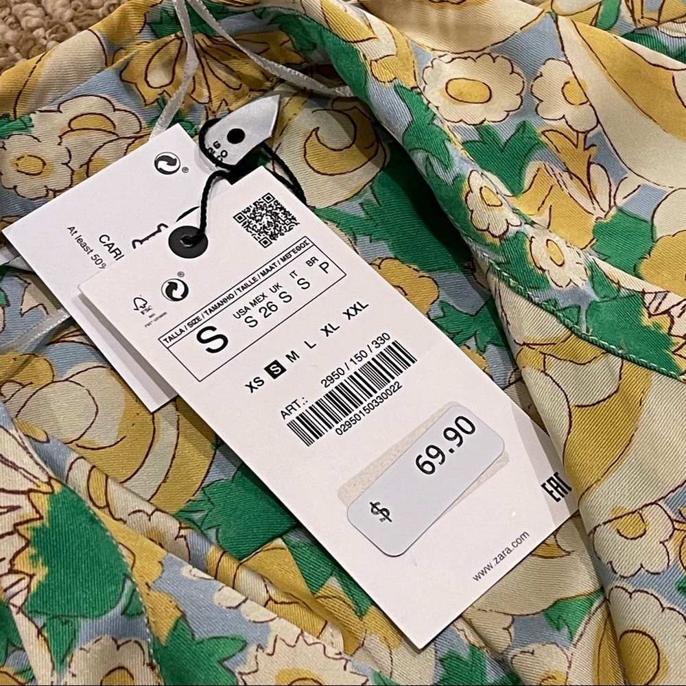 Zara Printed Dress with Headband Small NWT - Picture 9 of 11